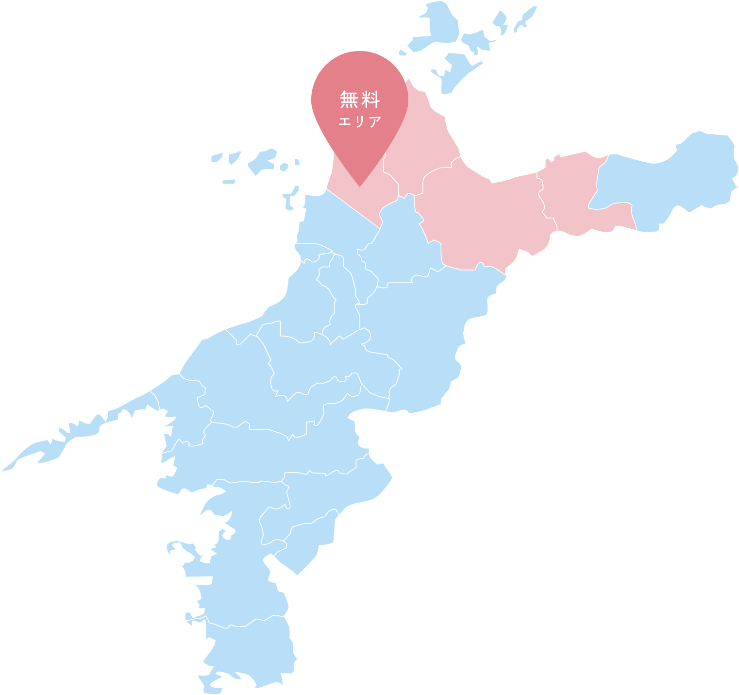 愛媛県内訪問エリア地図